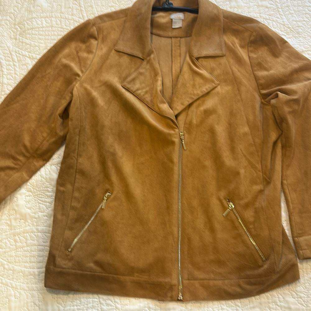 Chicos ultra suede unlined jacket XL